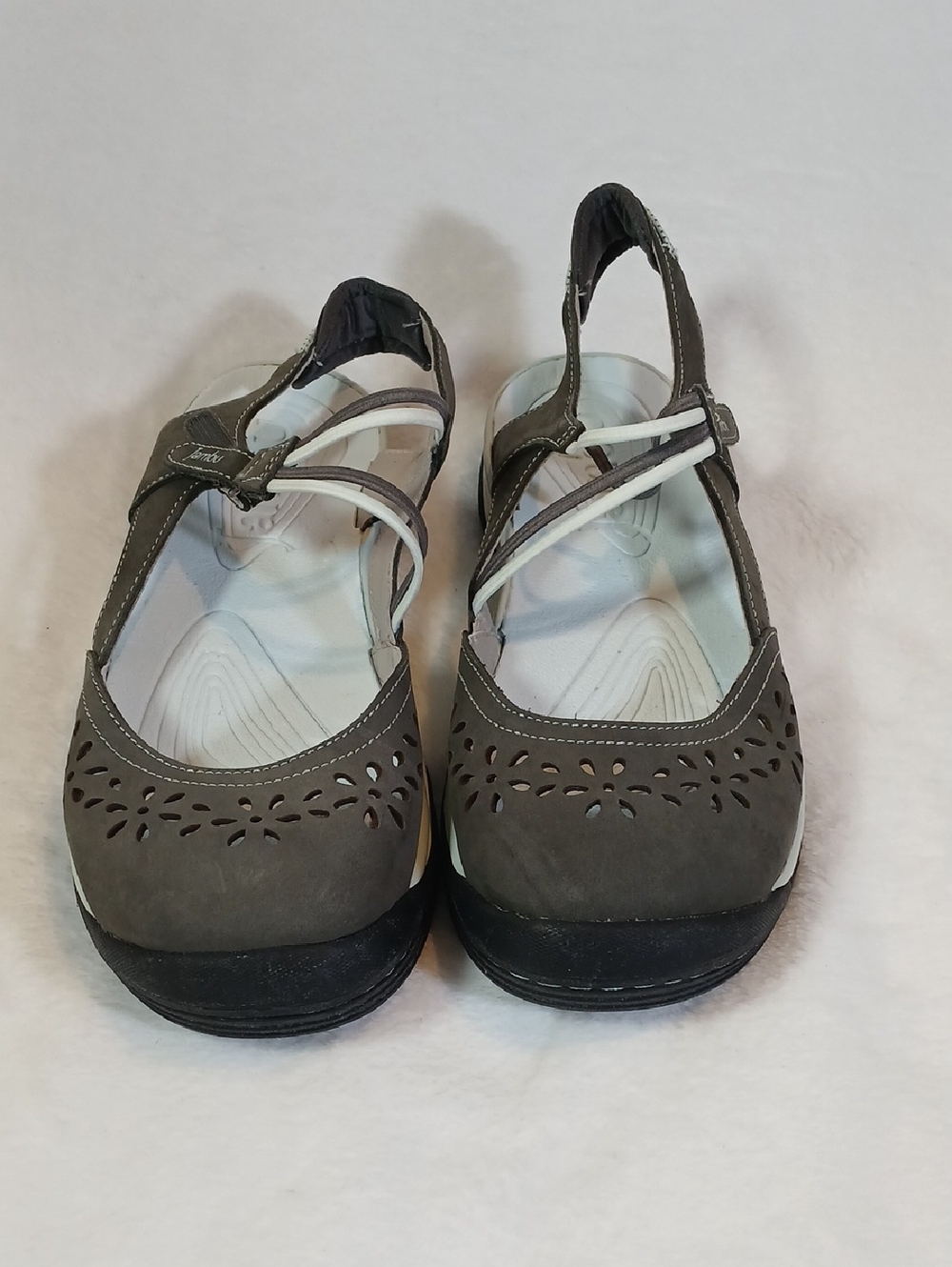 Jambu Charcoal Gray Dual-Strap Slingback Comfort Flats Sz 9M